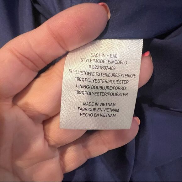 NWT Sachin + Babi Alli gown with puff sleeves in Cobalt blue women's size 2 - Picture 5 of 13